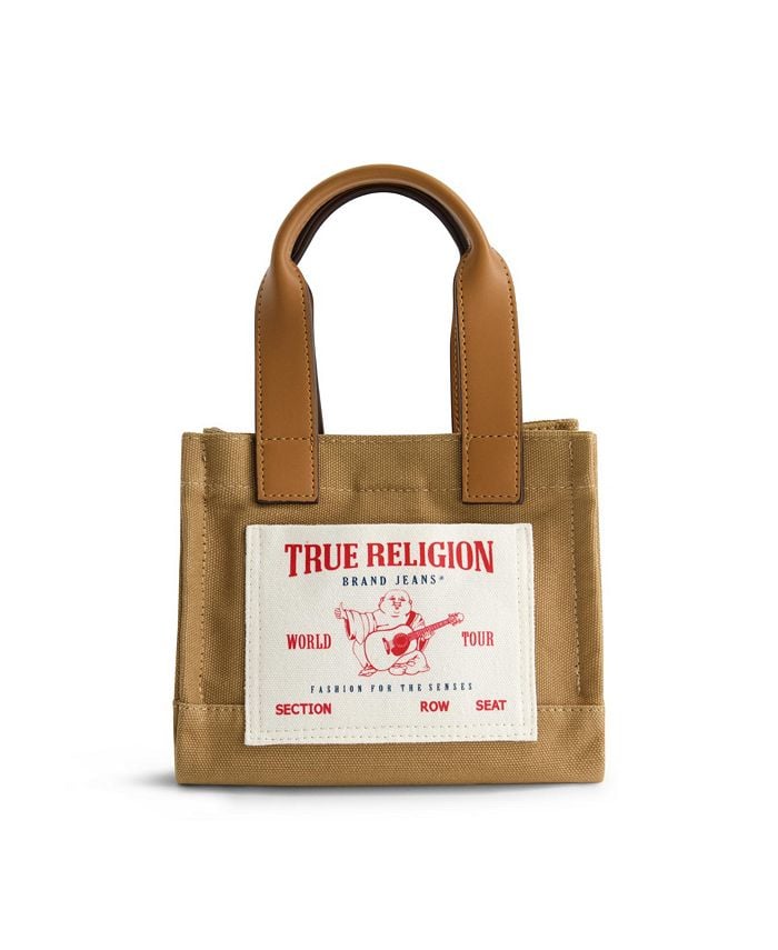 حقيبة يد صغيرة True Religion للنساء، لون بني/بيج