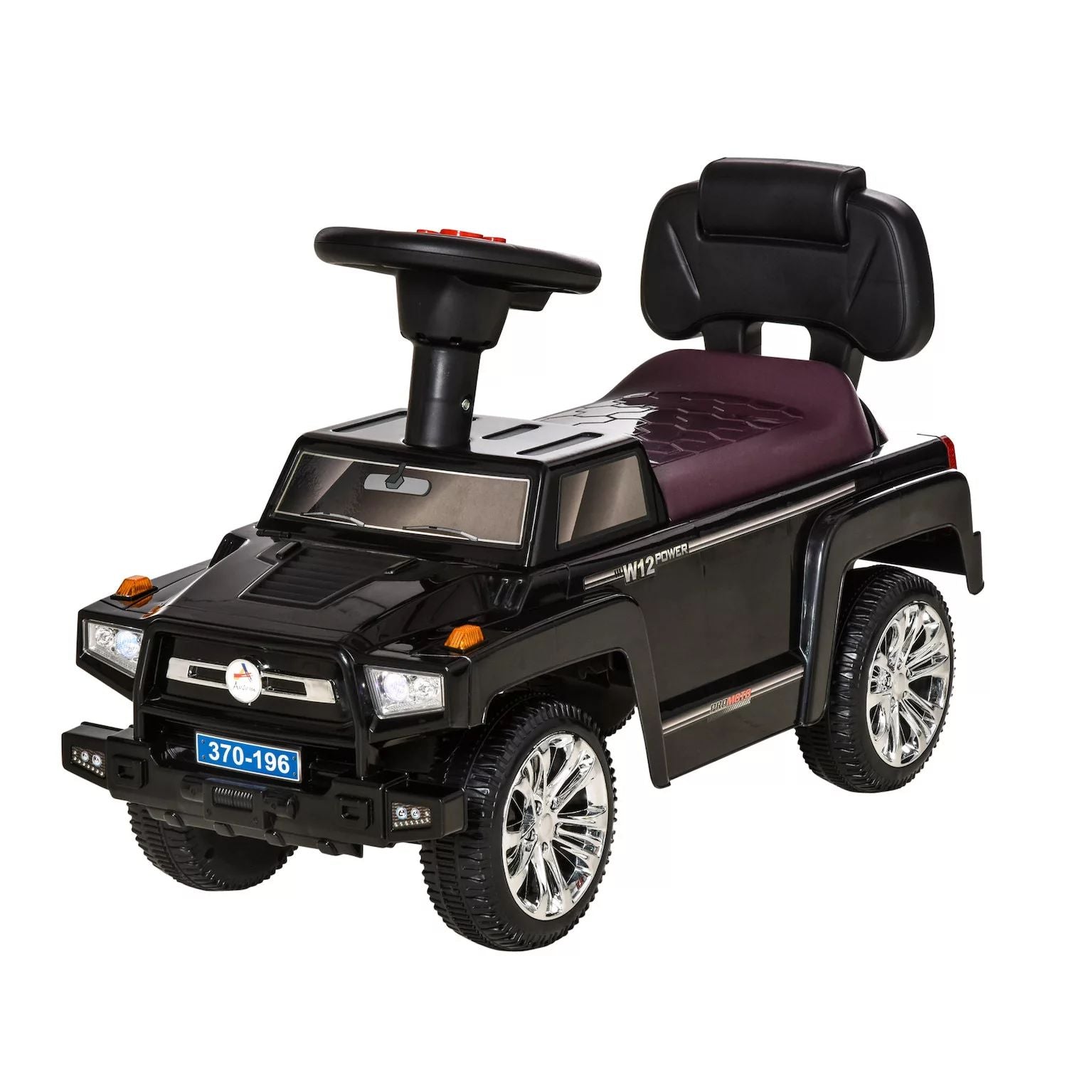 عربة أطفال Aosom Ride on Slider Car Toy SUV Style مع منزلق للقدم إلى الأرض مع إنذار صوتي وموسيقى وأضواء عمل وتخزين مخفي ونظام منع الانقلاب، أحمر Aosom، أحمر