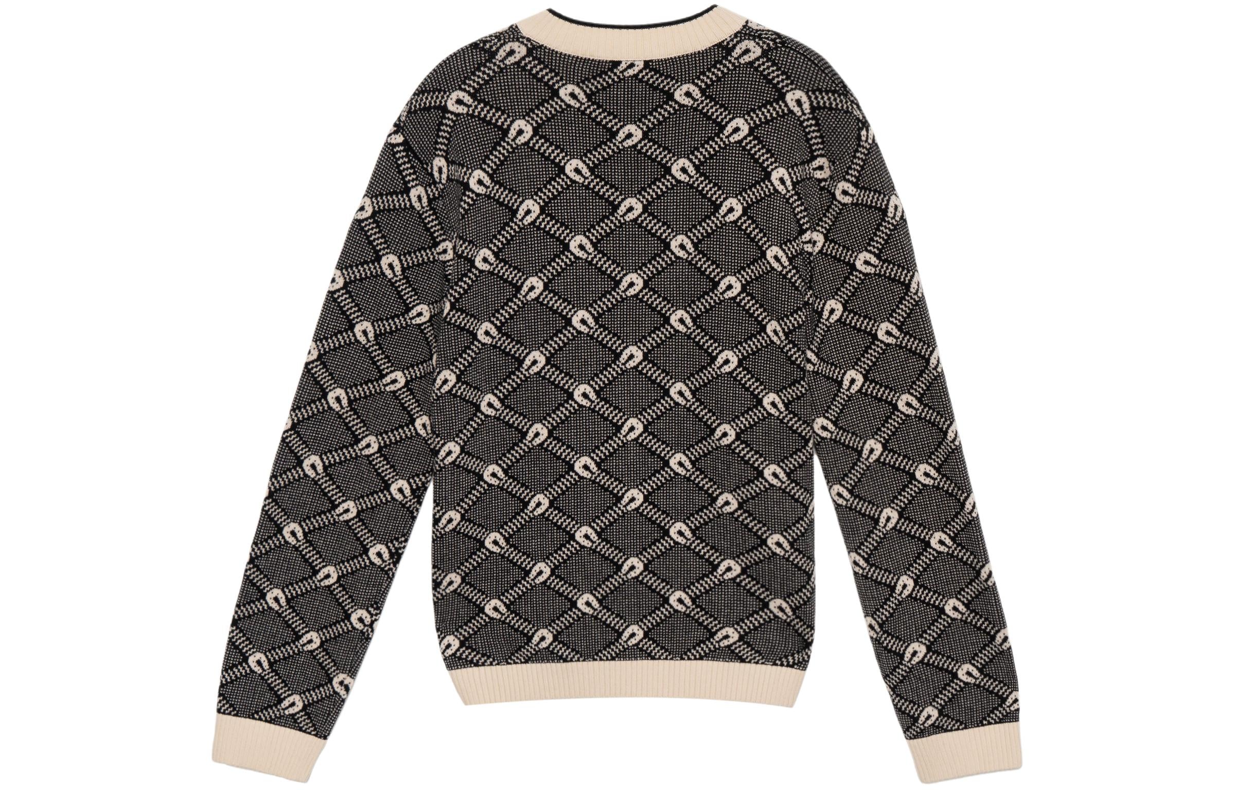 Gucci Slim-Fit Cashmere Sweater for Men, Black/White