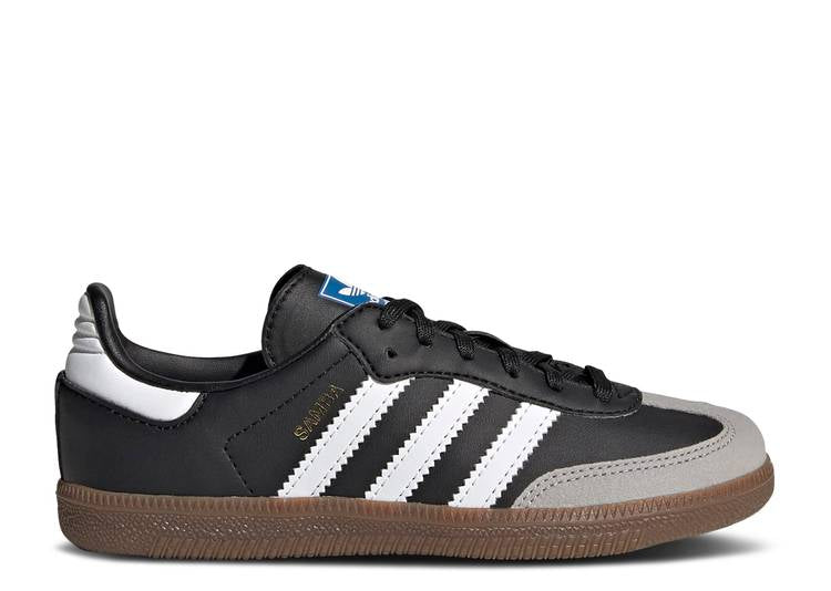 حذاء رياضي Adidas SAMBA OG J 'BLACK WHITE GUM' باللون الأسود