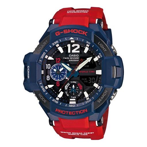 ساعة CASIO G-Shock Gravitymaster 'Blue' باللون الأحمر