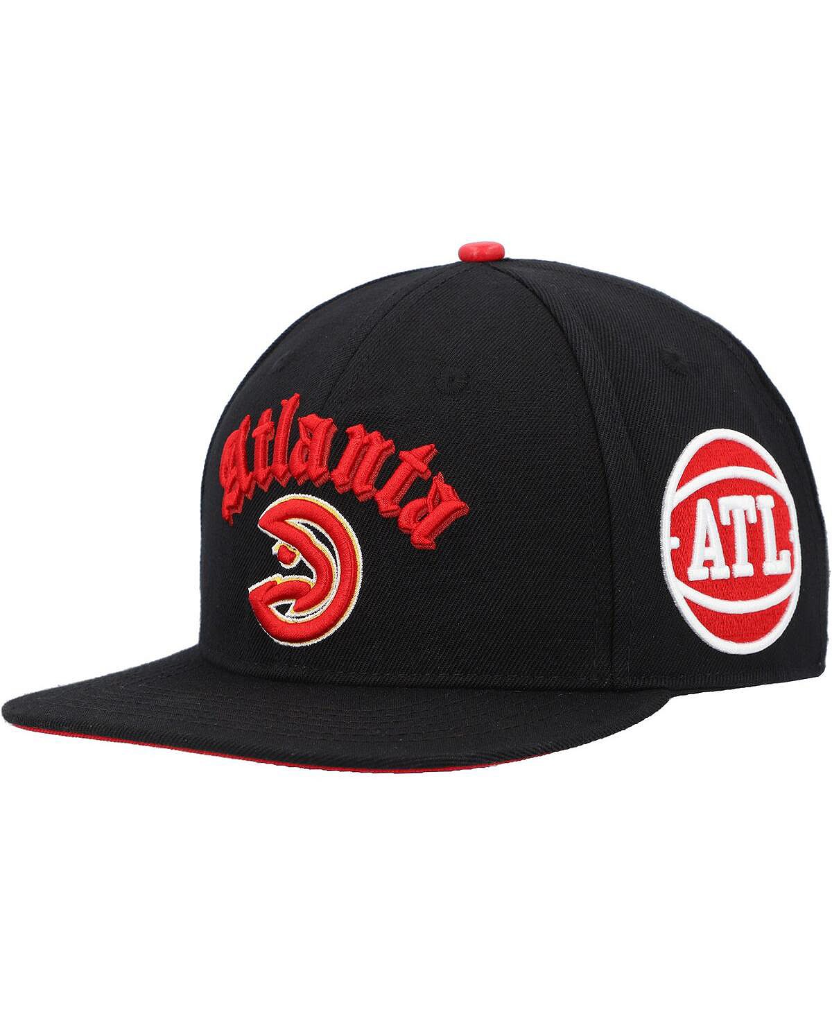 قبعة بيسبول سوداء للرجال من Atlanta Hawks Old English Snapback Pro Standard