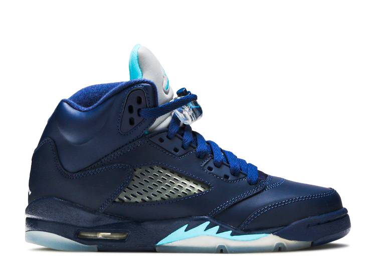 حذاء رياضي AIR JORDAN 5 RETRO BG 'PRE-GRAPE'، أزرق داكن