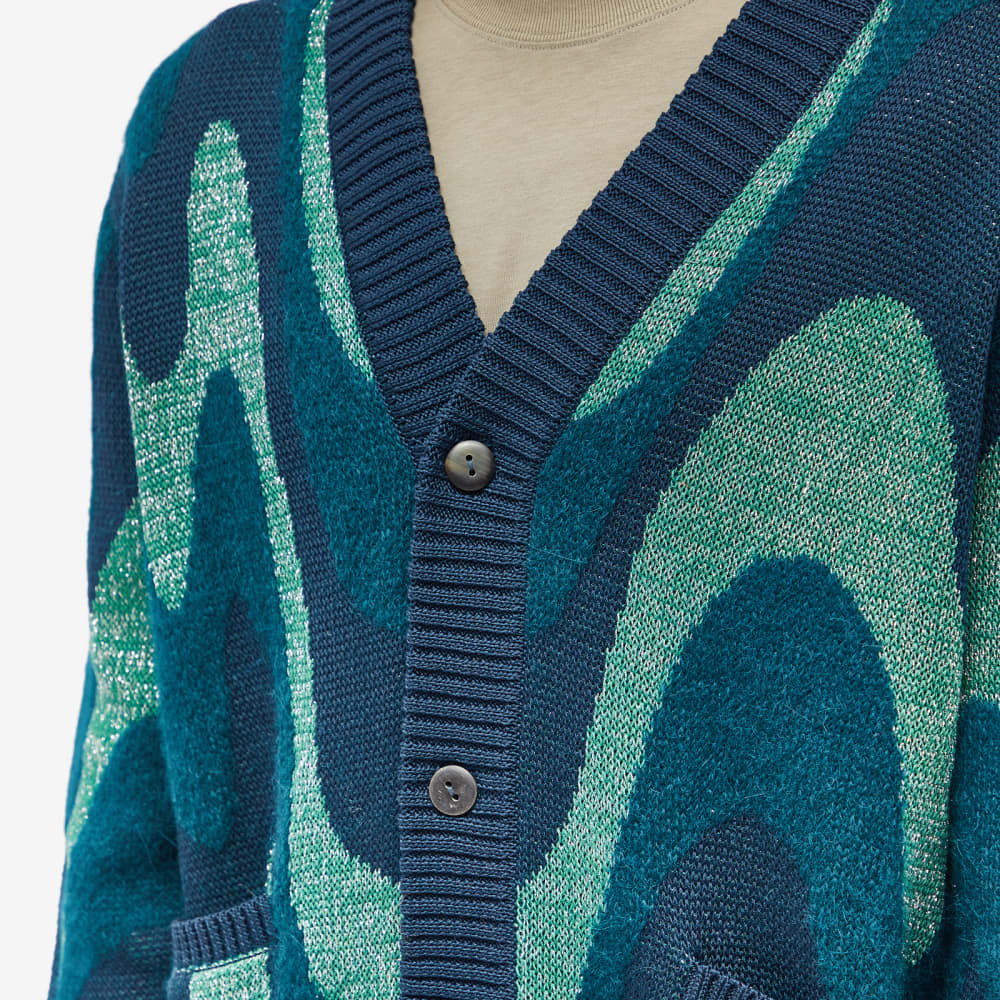 Corridor cardigan with shimmering waves, green