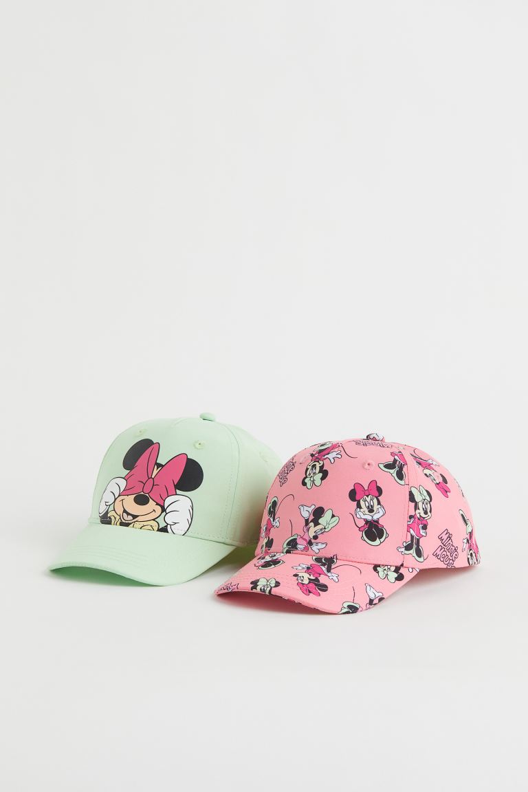 Pack of 2 caps with H&M print