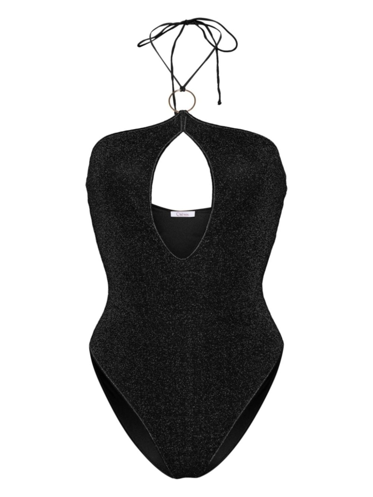 Oséree Lumière Ring swimsuit with lurex, black