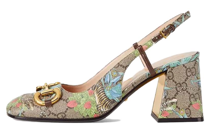 Women's Gucci Shoes with Print, Gray-Beige