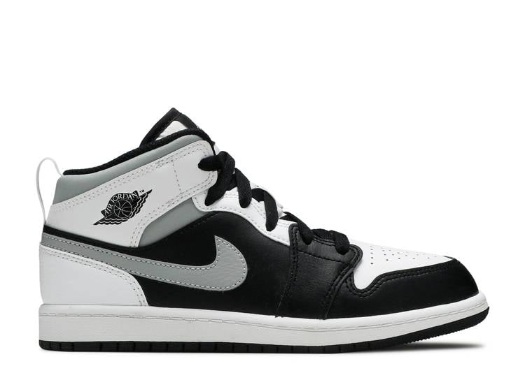 حذاء رياضي AIR JORDAN 1 MID PS 'WHITE SHADOW'، أسود