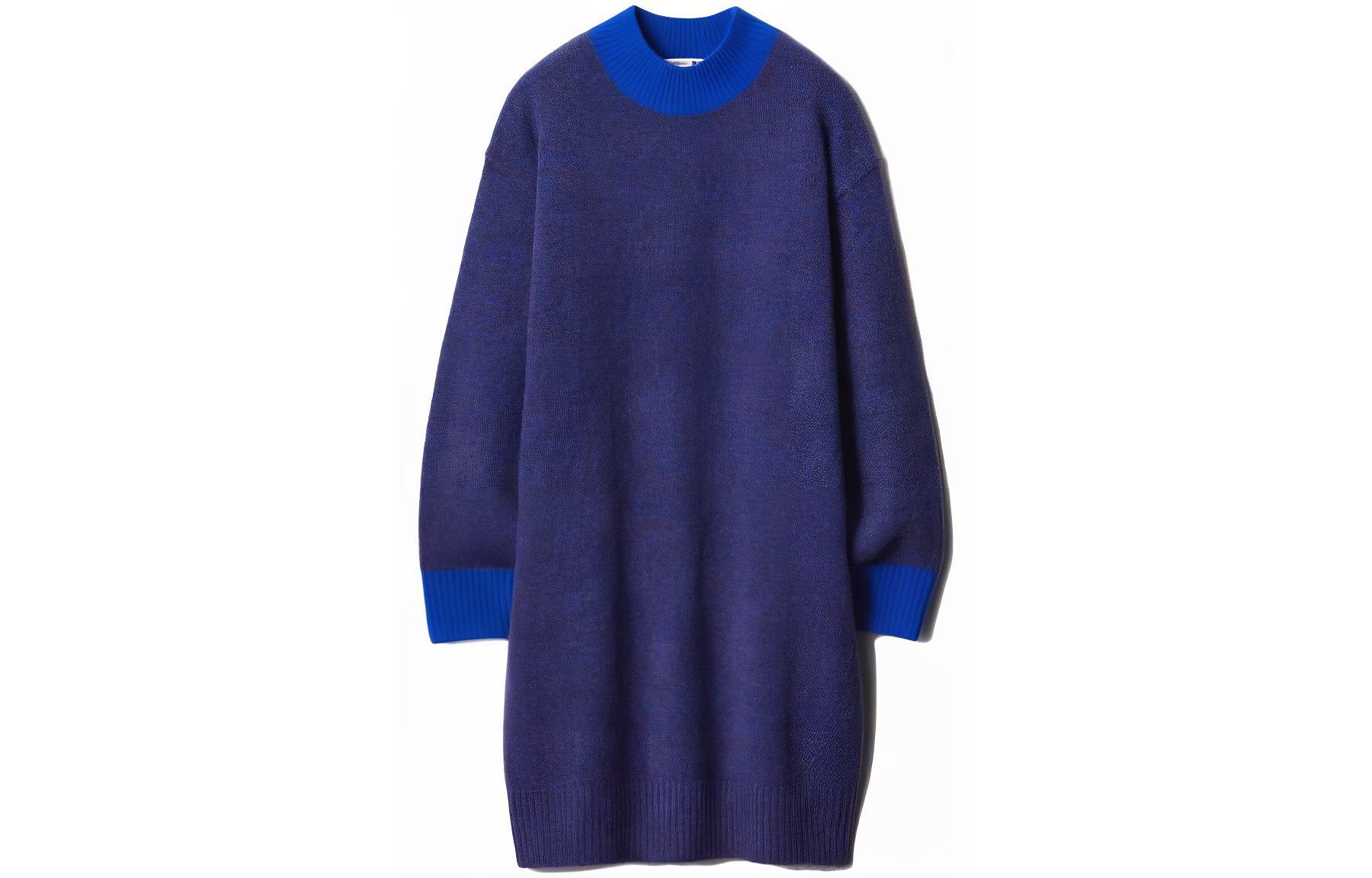 Jw Anderson Co-Branded Series Women's Long Sleeve Dress Blue Uniqlo