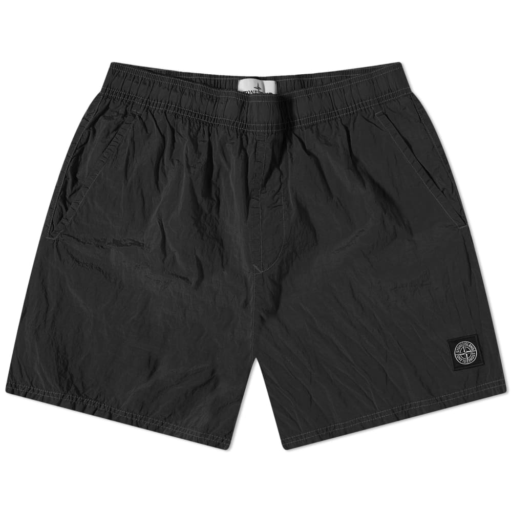 Stone Island Metallic Nylon Shorts, Black