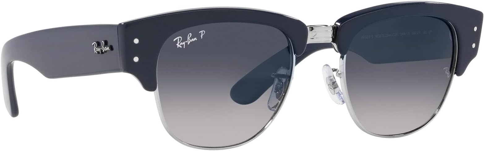 نظارة شمسية 0RB0316S Mega Clubmaster Ray-Ban، أزرق على فضي/أزرق متدرج مستقطبة