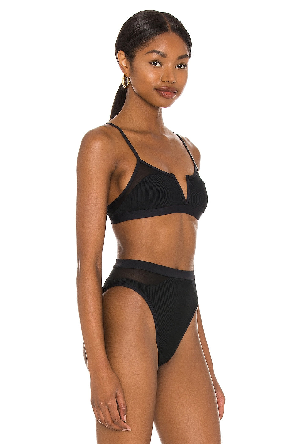 L*SPACE Sadie bikini top, black