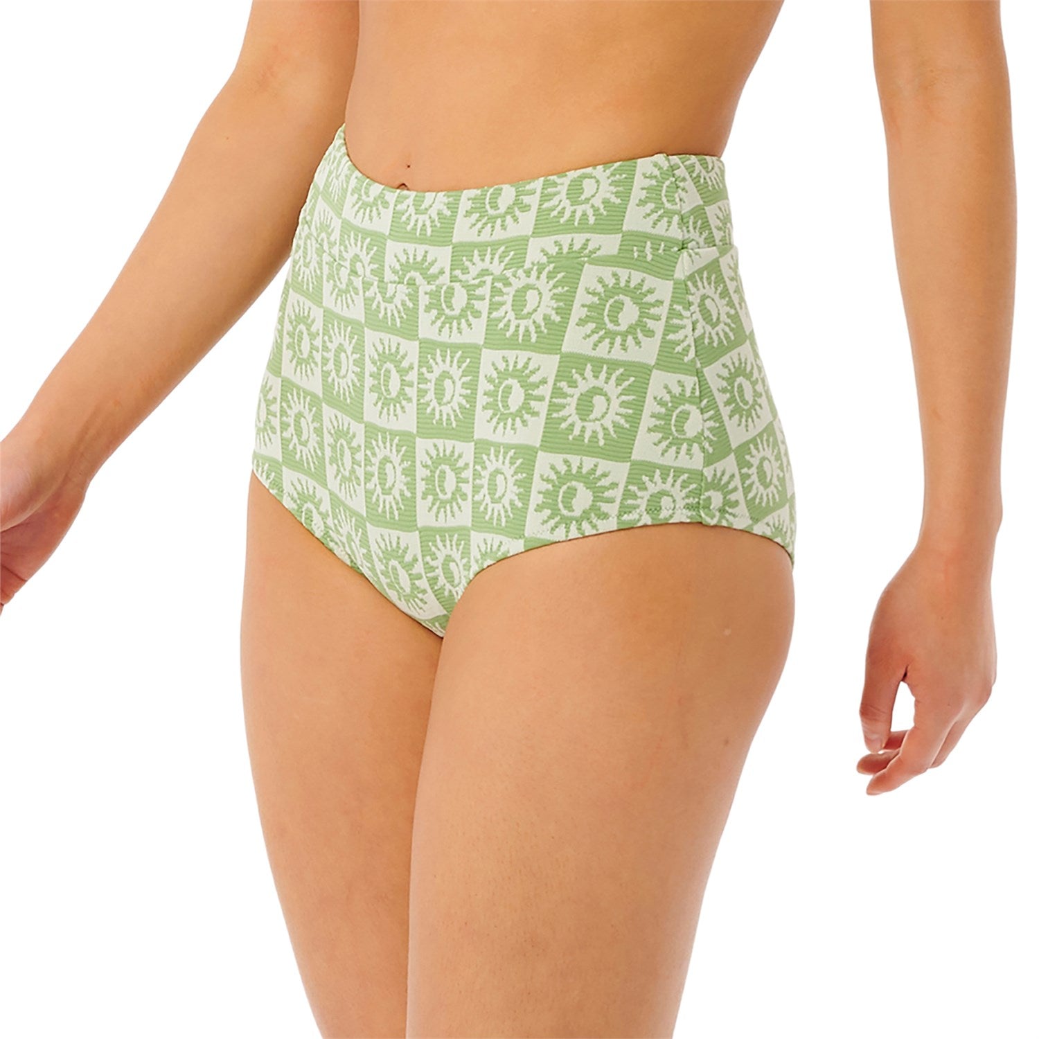 Rip Curl Summer Check Jacquard Boyleg Bikini Bottom, Green