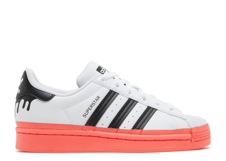 حذاء رياضي Adidas SUPERSTAR BIG KID 'PAINT DRIP - WHITE TURBO' باللون الأبيض