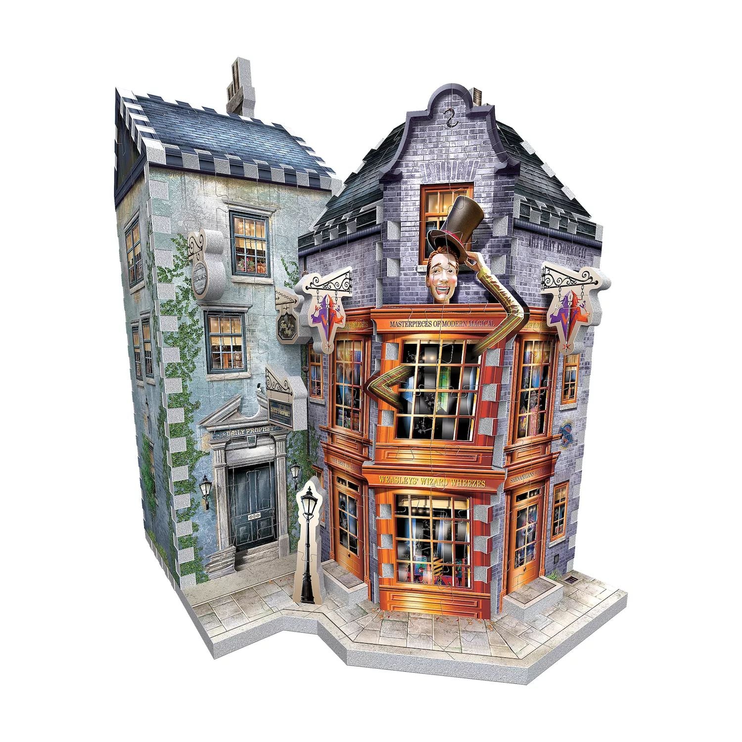 Collection "Krobbit Harry Potter Diagon Alley" - 3D puzzle "Weasley's Magic Wheezes and the Daily Prophet": 285 pieces .  Wrebbit