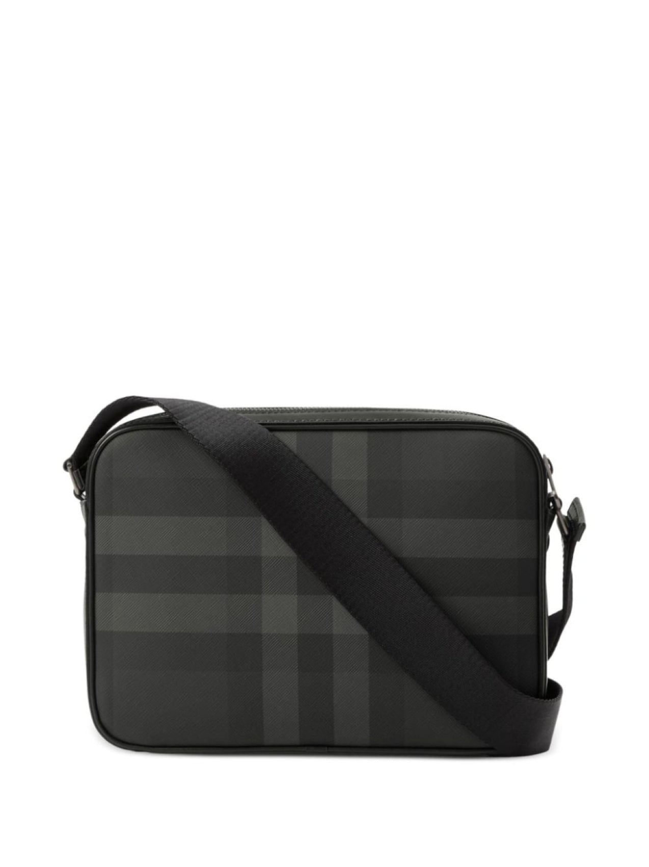 Burberry Checked Logo Messenger Bag Black