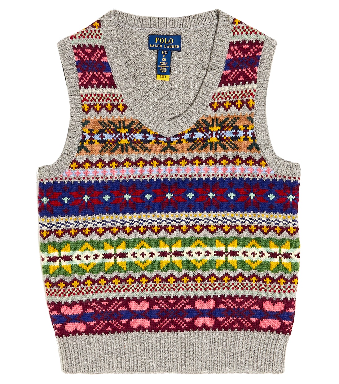 Polo Ralph Lauren Kids Jacquard Wool Blend Vest, Multicolor