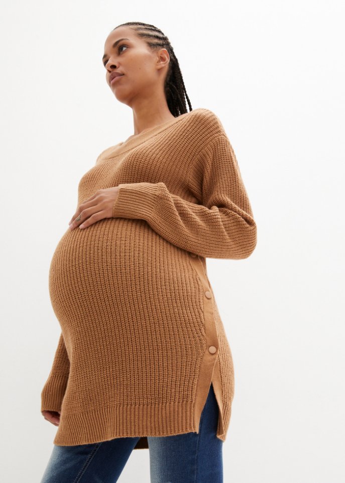 Knitted sweater for pregnant and nursing mothers Bpc Bonprix Collection, orange