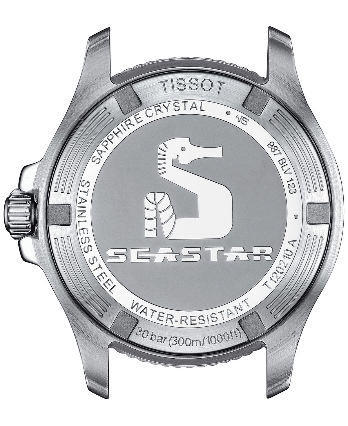 Unisex Seastar watch in silver with stainless steel bracelet, 36 mm Tissot grey