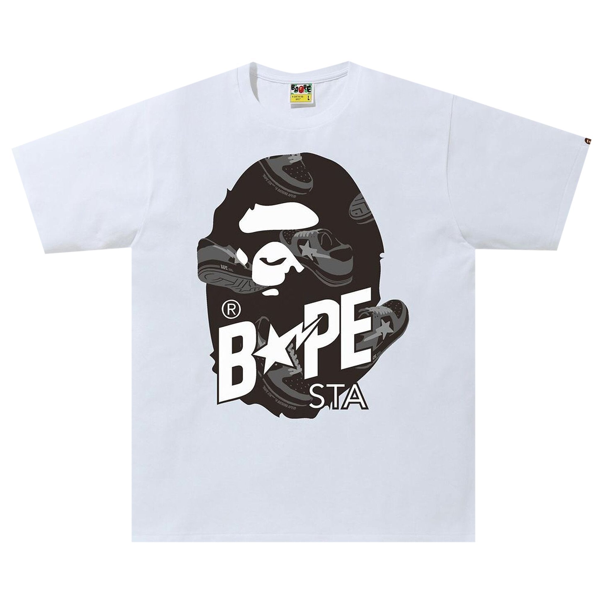 BAPE Random Bape Sta Ape Head Loose Tee - White/Black