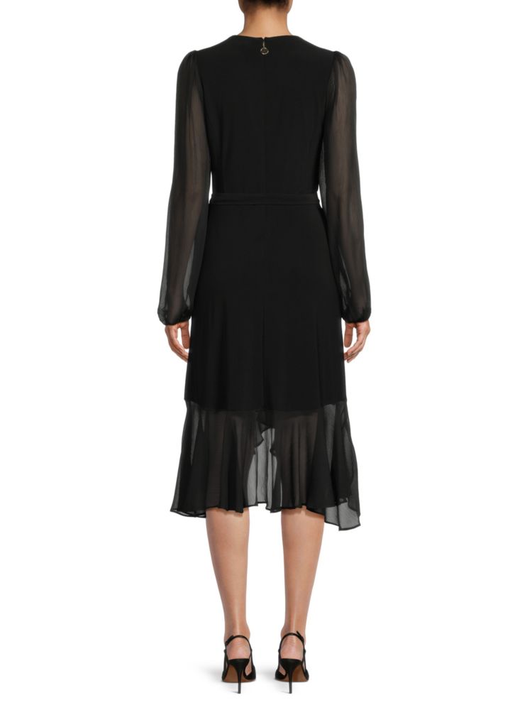 Tommy Hilfiger Asymmetrical Ruffle Dress, Black