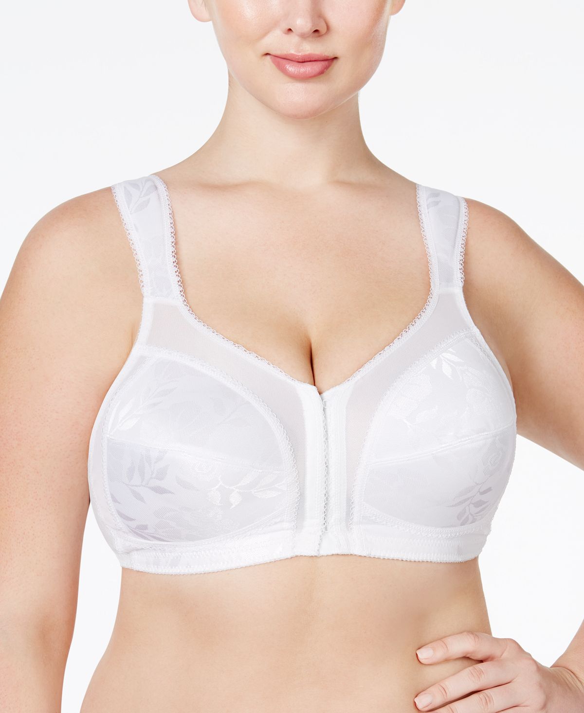 18 Hour Ultimate Front Closure Bra with Comfortable Shoulders Without Laces 4695 , online only Playtex, white