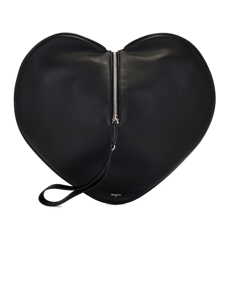 Alaïa Le Coeur Soft Heart Clutch bag, noir