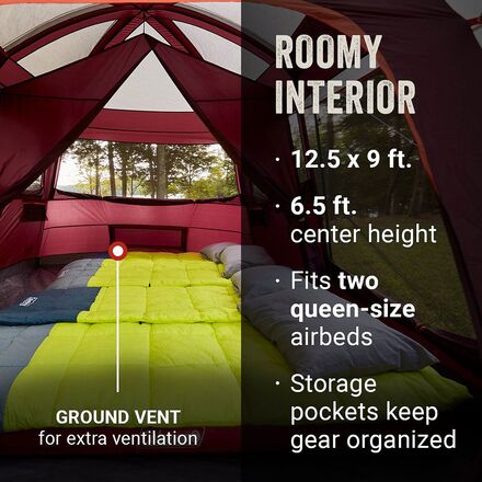 Skylodge Cabin Tent: 8 Person, 3 Season Coleman, Blackberry