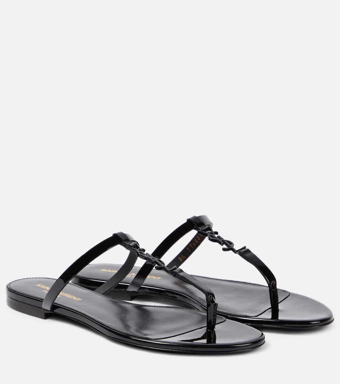 Cassandre Saint Laurent leather sandals, black