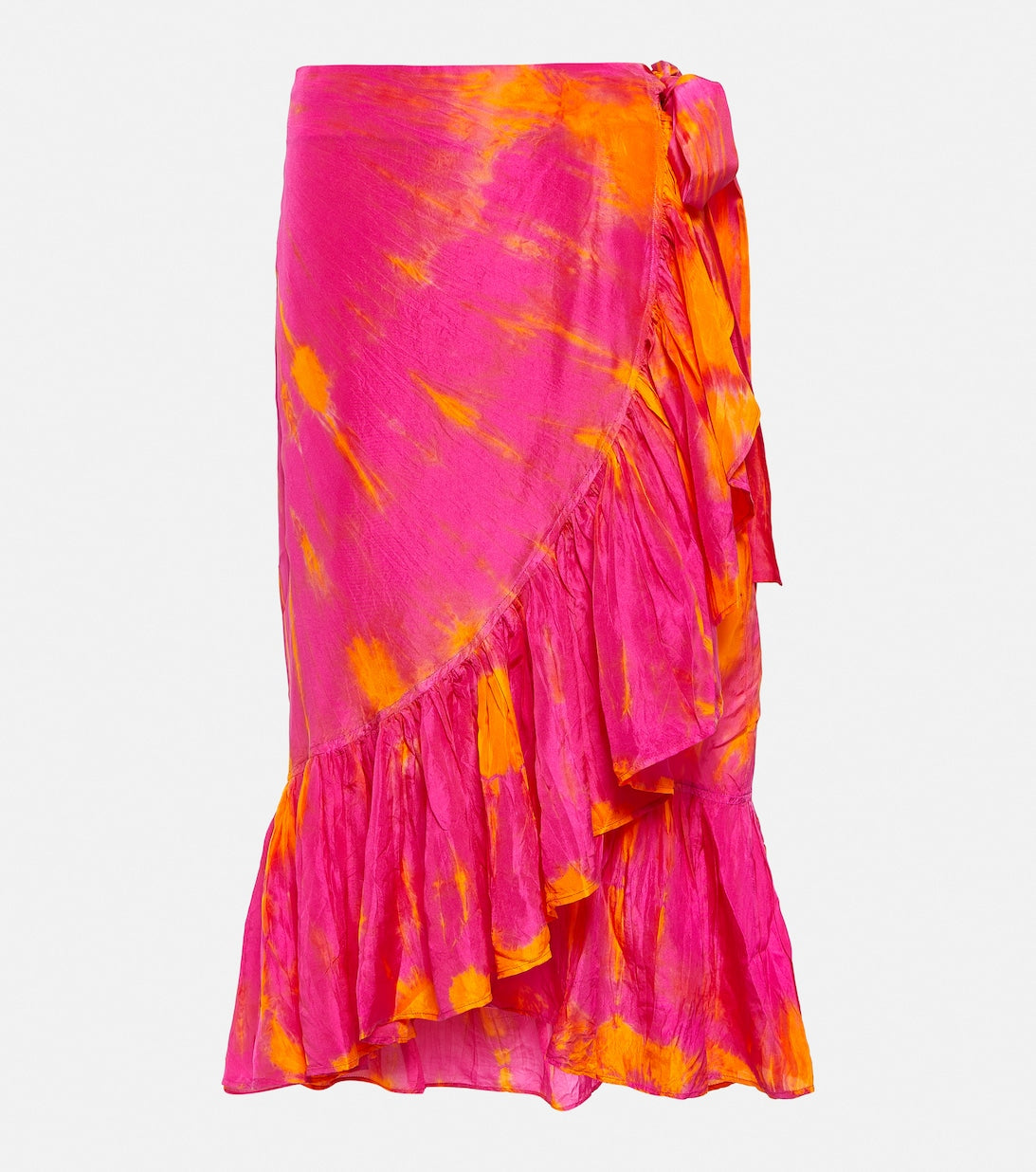 Tie-dyed wrap skirt ANNA KOSTUROVA, pink