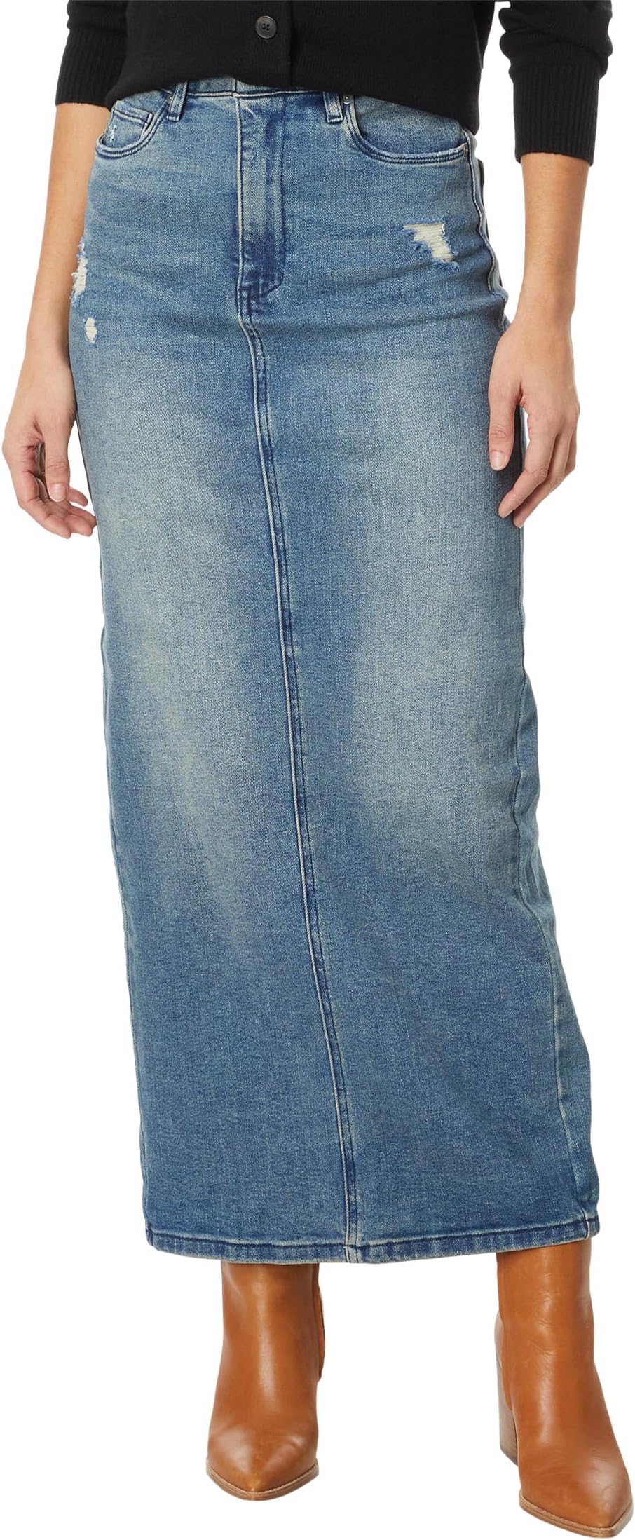 High Street Blank NYC Five Pocket Denim Tube Maxi Skirt in High Street