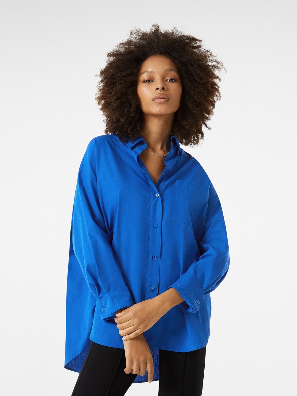 Bershka blouse, royal blue