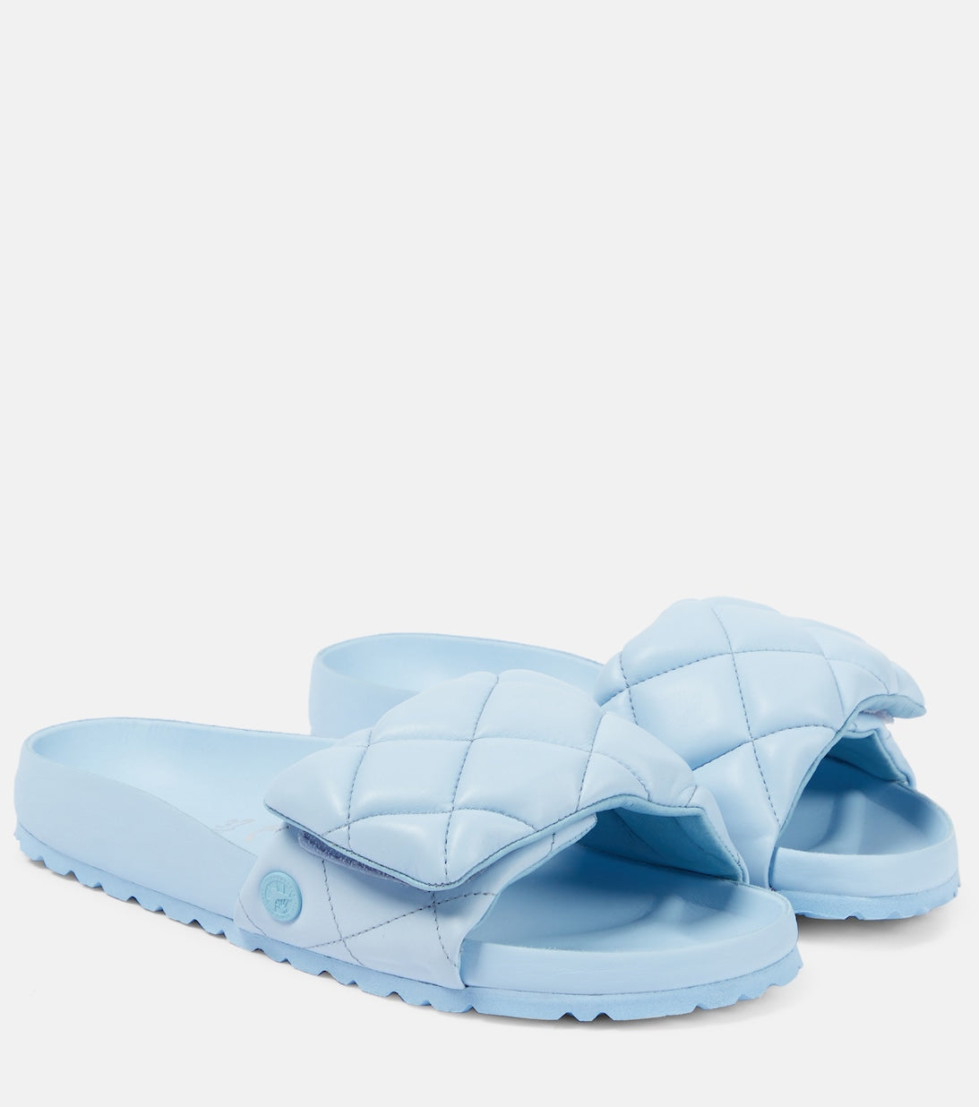 Sylt Birkenstock Quilted Leather Slides, Blue