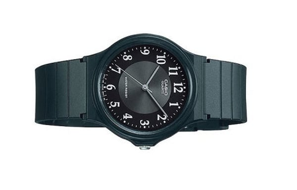 Watch CASIO Quartz Waterproof Black Dial Mens Black Analog, black