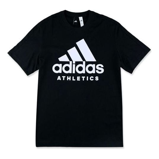 تي شيرت adidas Training ذو الرقبة المستديرة والأكمام القصيرة باللون الأسود، أسود