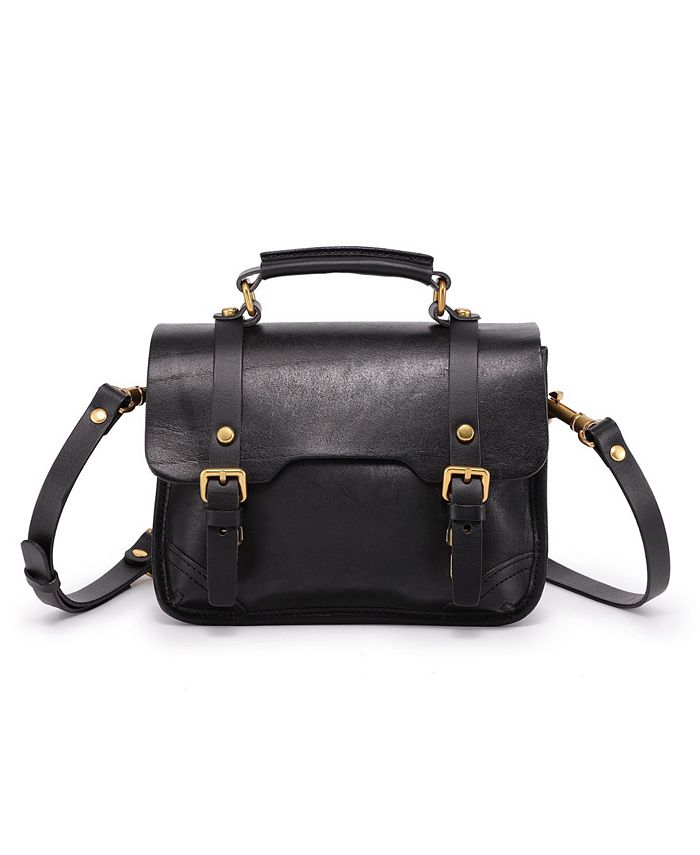 Women's mini bag made of genuine alder leather OLD TREND, black