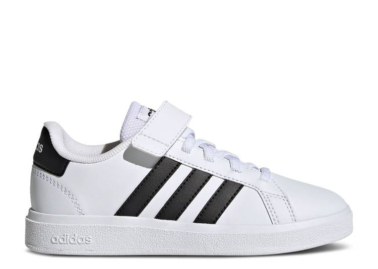 Adidas GRAND COURT 2.0 LITTLE KID 'WHITE BLACK' sneakers, white