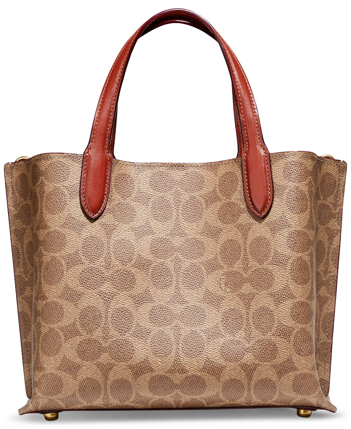 Willow Signature Coated Canvas Tote, Size 24 with removable COACH straps