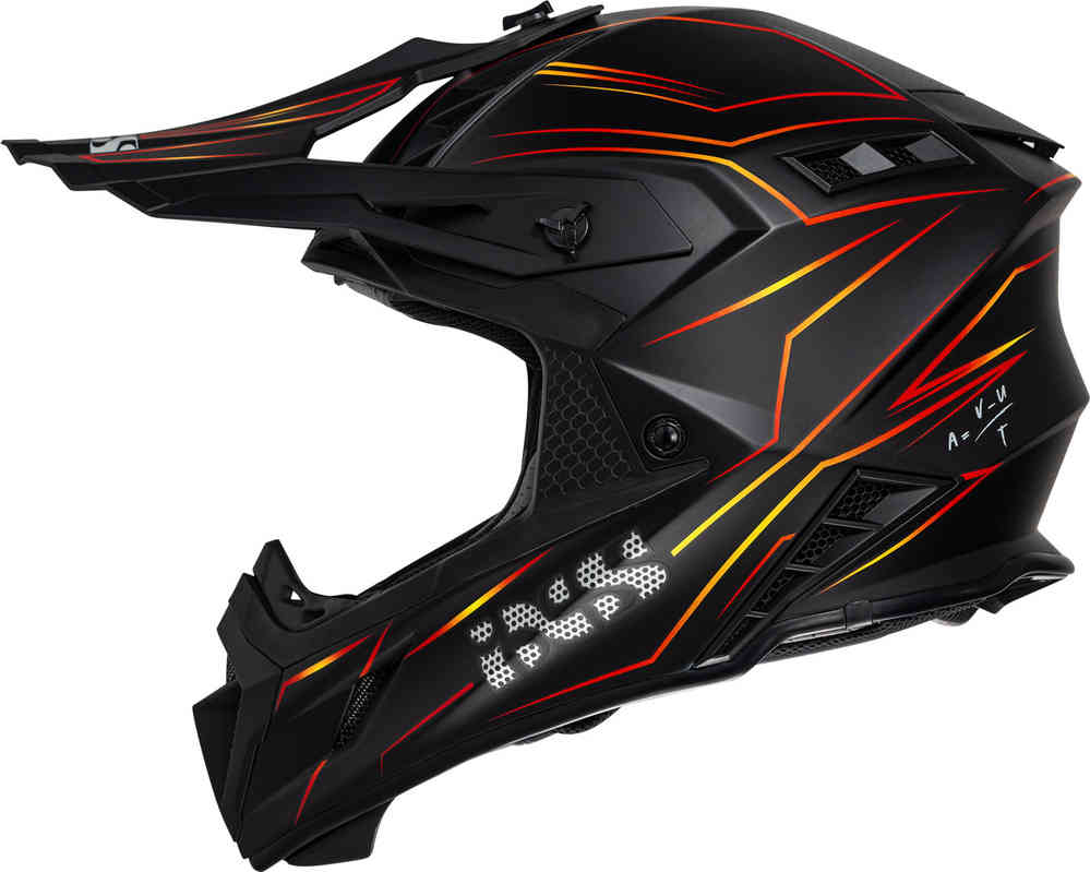 خوذة موتوكروس iXS189FG 2.0 IXS، أسود/أحمر غير لامع