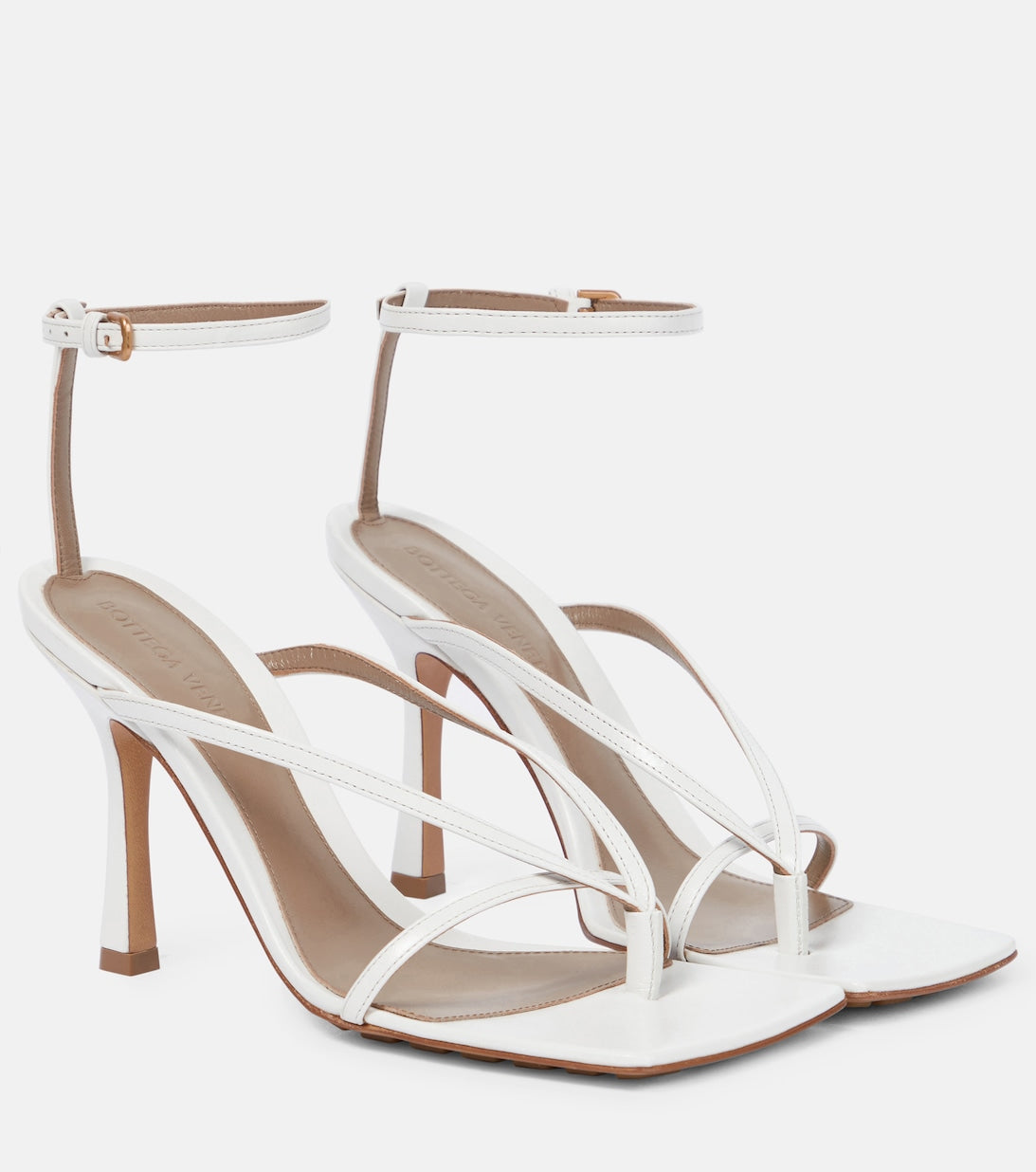 Bottega Veneta Stretch Leather Sandals, White