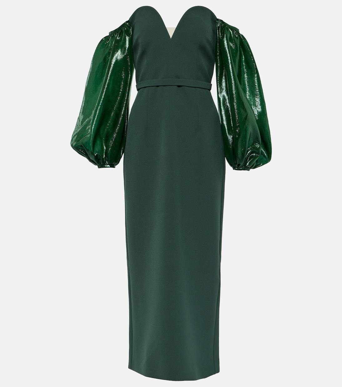 Aurelius midi dress with voluminous sleeves Safiyaa, green