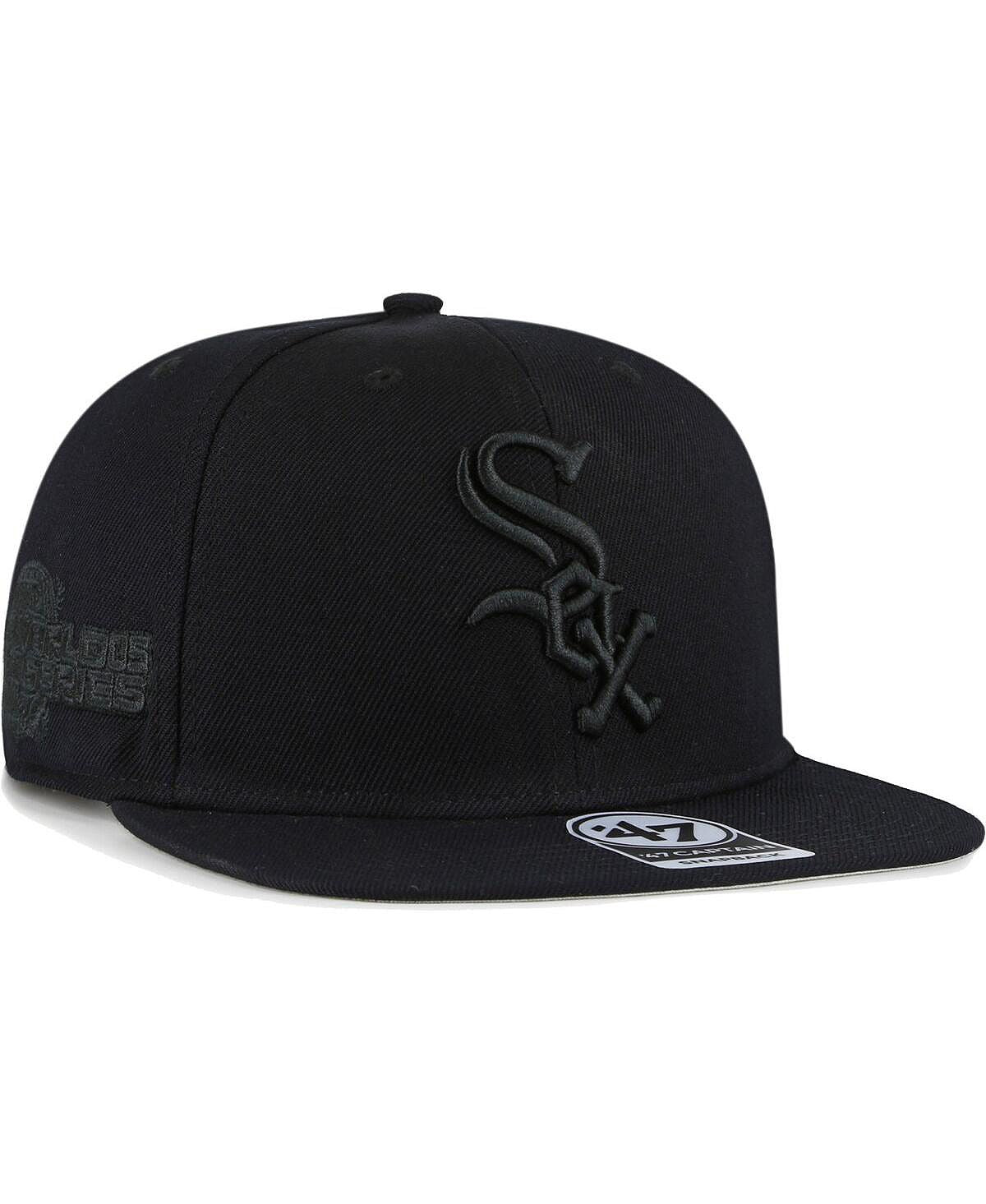 Men's Chicago White Sox Black-on-Black Sure Shot Captain Snapback '47 Brand Cap