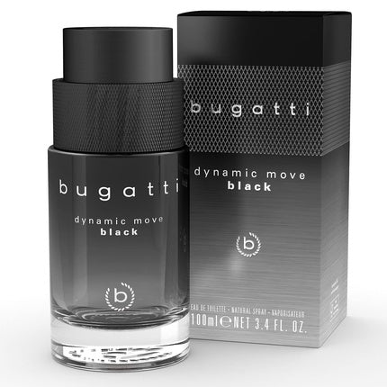 Bugatti Dynamic Move Black Men's Perfume 100ml - Oriental Woody Eau de Toilette - Sensual and Strong Combination of Cashmere Wood , Musk and Lychee - Fruity , Fresh , and Woody-Warm