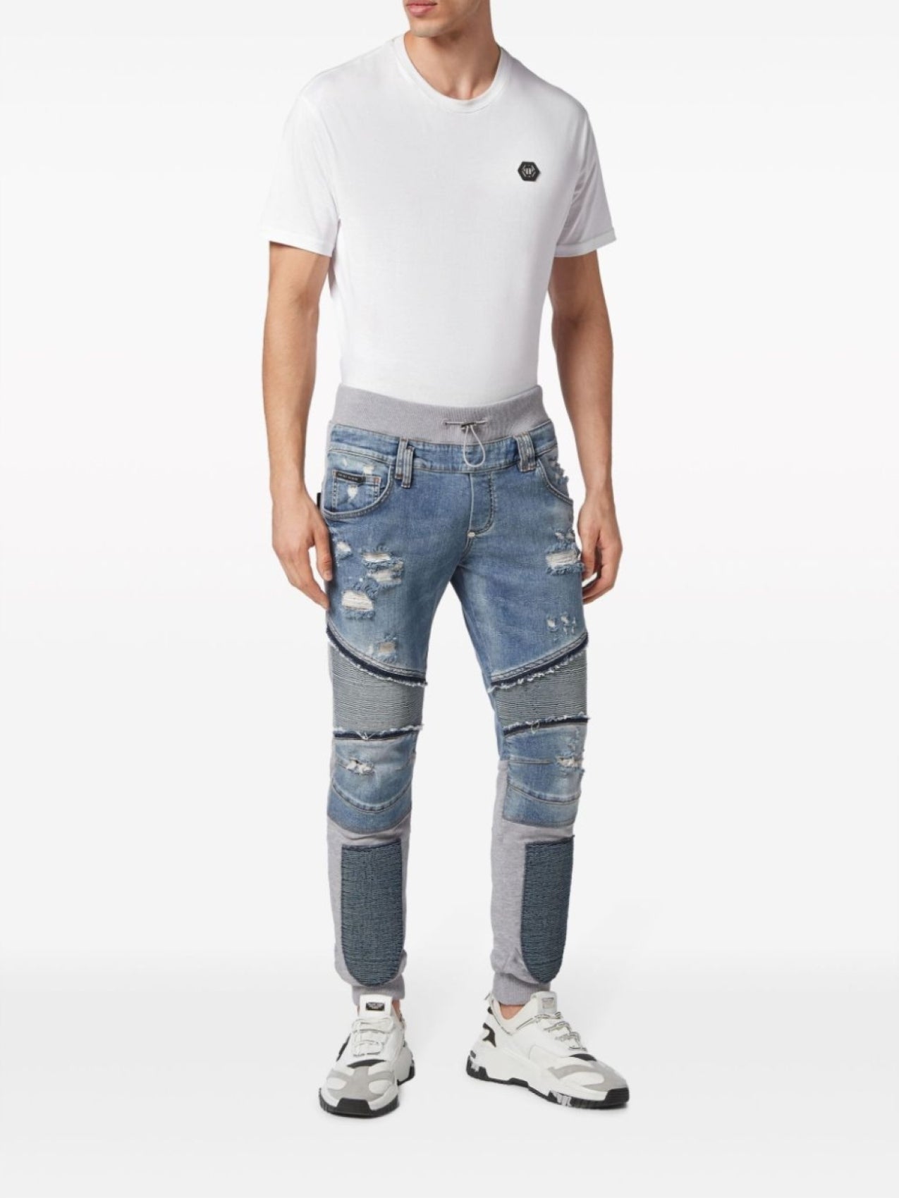 Philipp Plein Skull & Bones Skinny Jeans, Blue