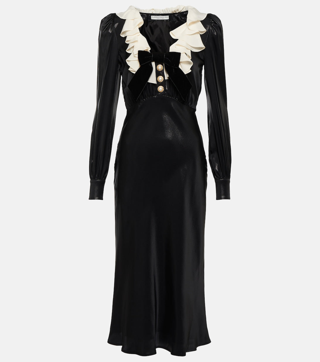 Velvet midi dress ALESSANDRA RICH, black