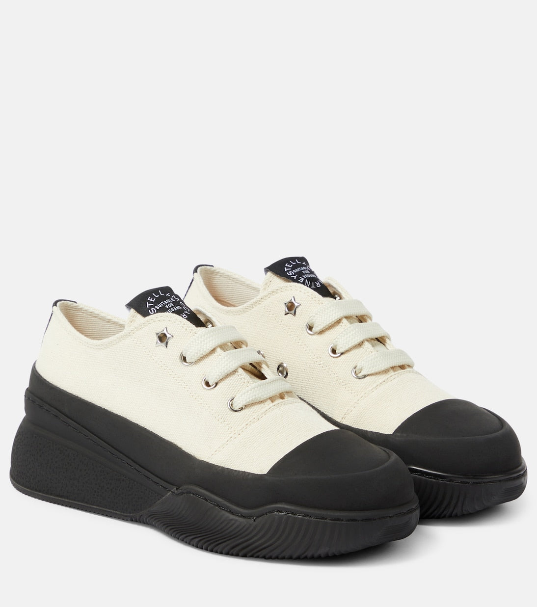 Stella Mccartney canvas platform loop sneakers, black