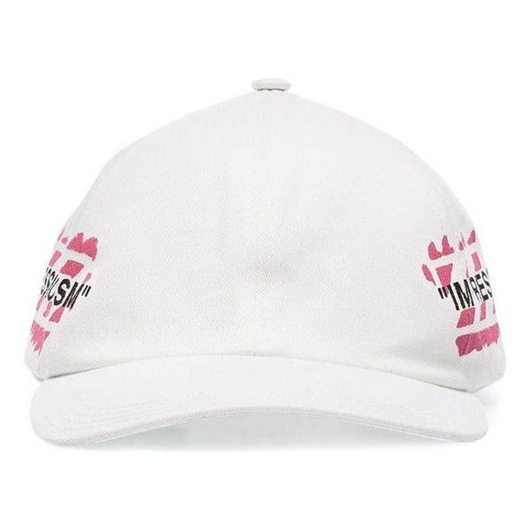 قبعة OFF-WHITE MENS Impressionism Peaked Cap بيضاء، بيضاء