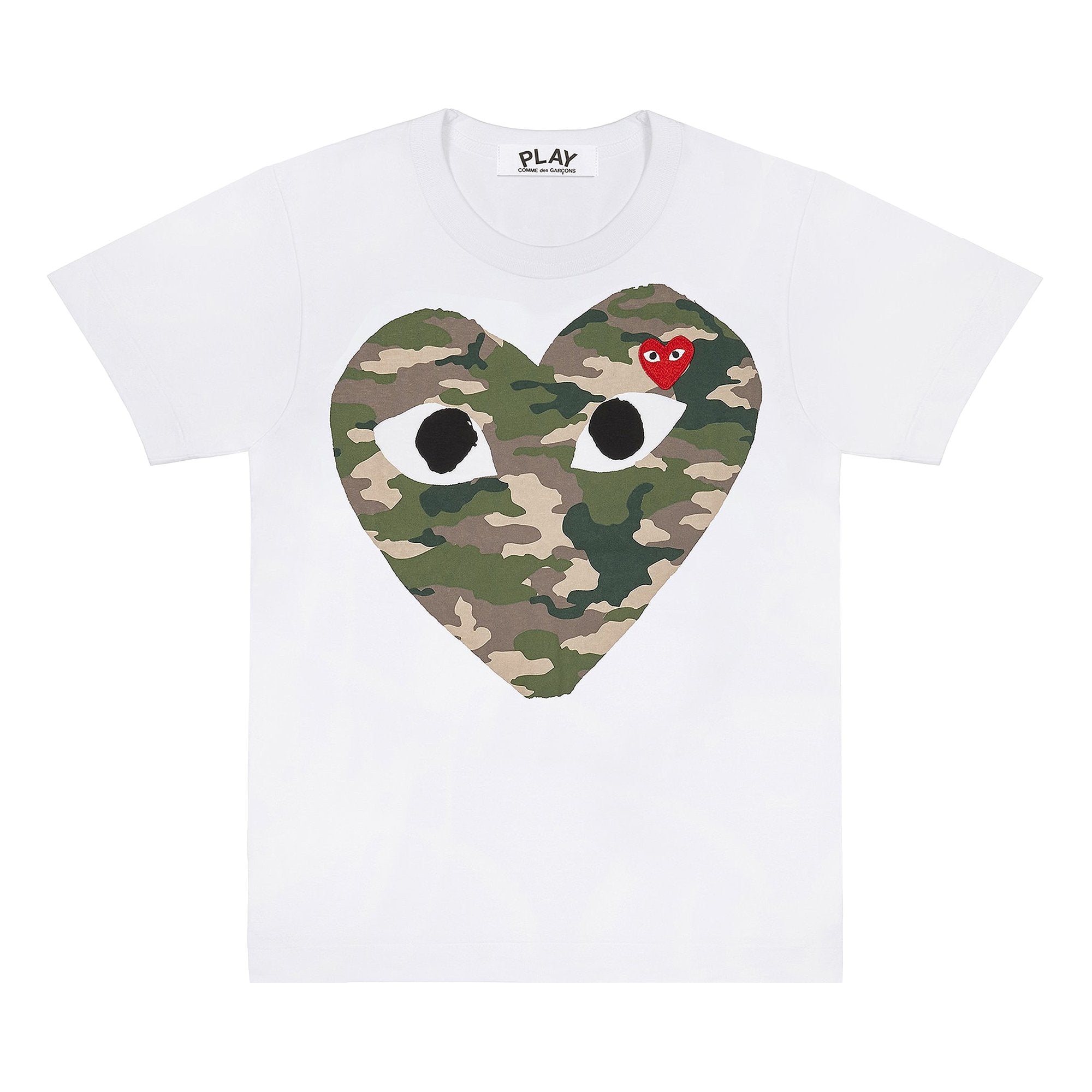 Comme des Garçons PLAY T-shirt with camouflage heart, White