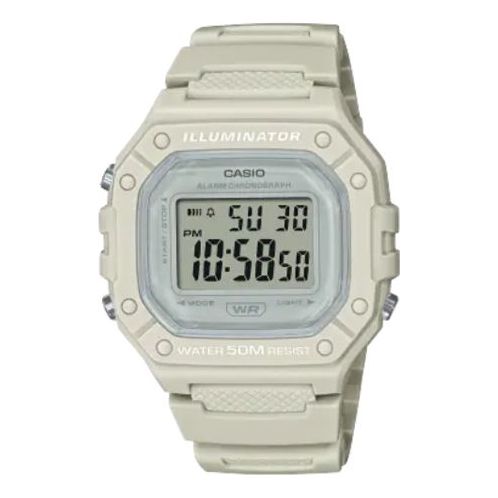 CASIO Fashion Stylish Sports 50m Waterproof White Watch Creamy Digital, creamy color