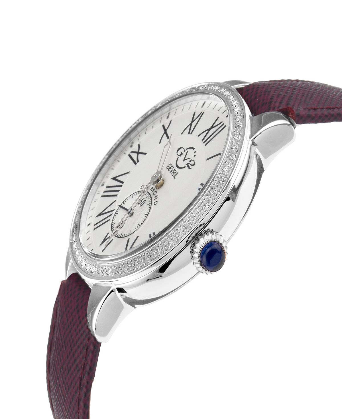 Women's watch Astor Swiss quartz burgundy made of genuine leather with a 40 mm strap Gevril